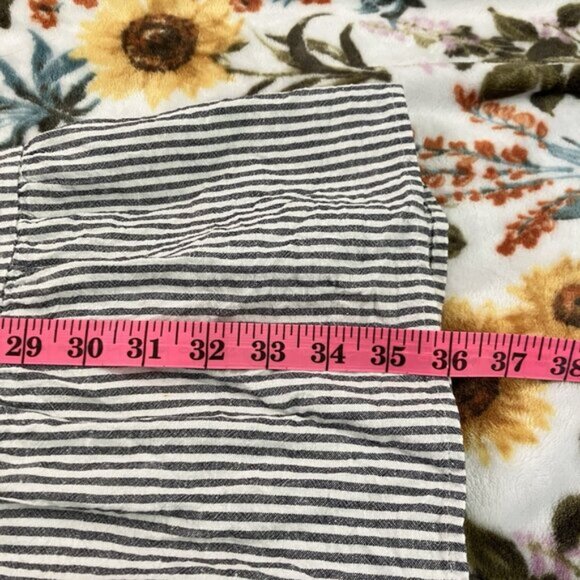 Old Navy Shirt Dress Womens M Stripe Tiered Coastal Nautical Beachy Boho Linen - Picture 8 of 8